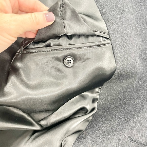 Di Silver Vtg Men's Cashmere Blend Charcoal Black Long Overcoat Sz 44 Reg EUC - Picture 14 of 14